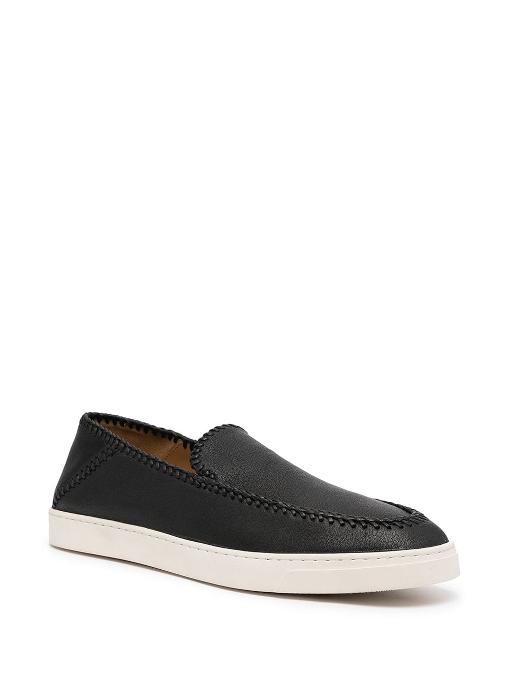 Shop Giorgio Armani Slip-on Suede Sneakers In Black