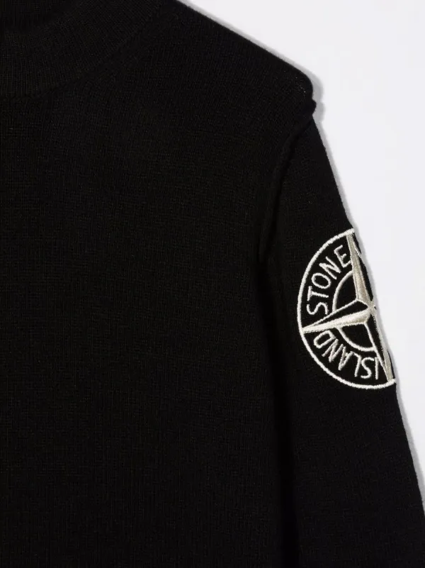 junior black stone island jumper