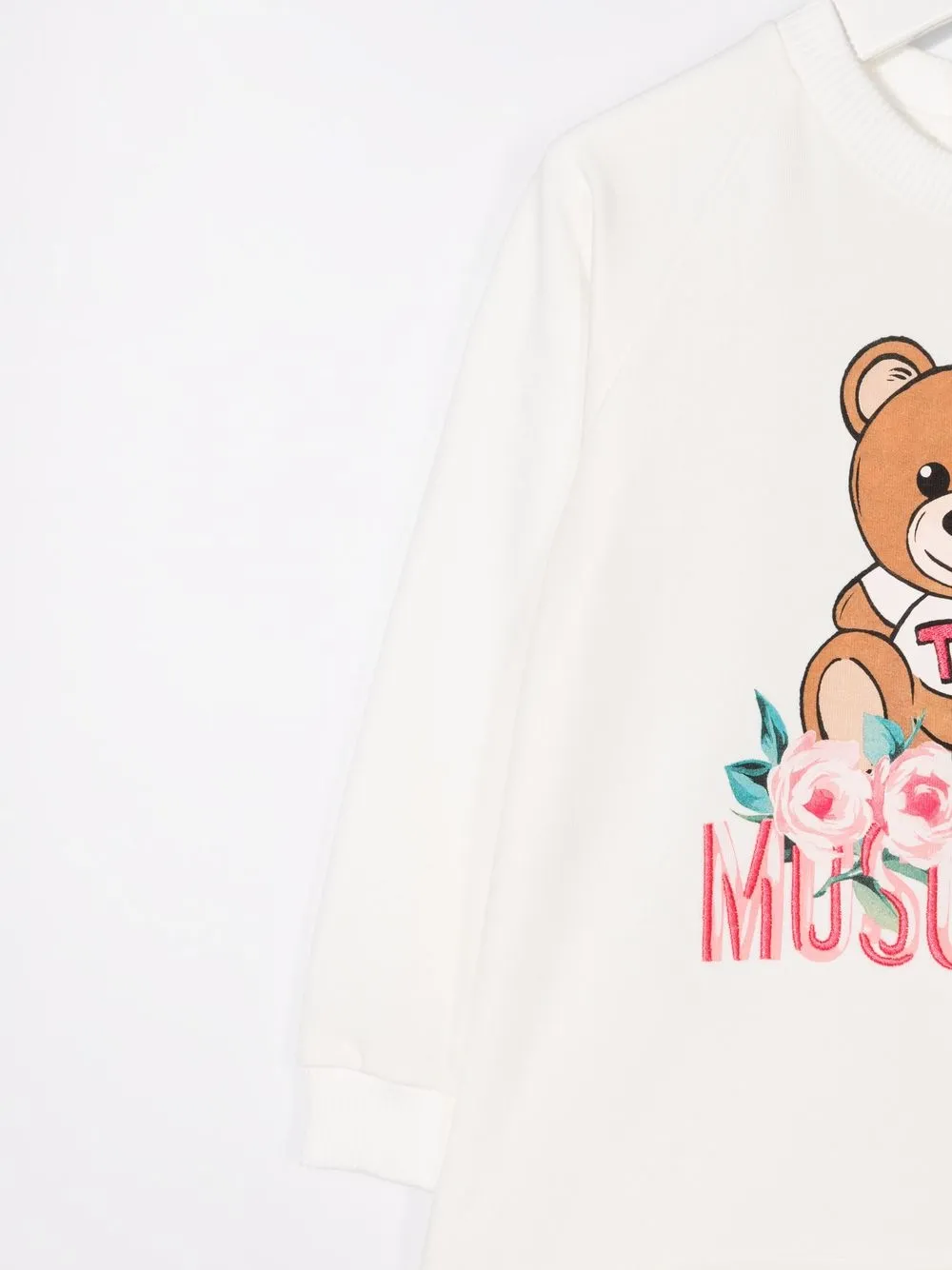 фото Moschino kids платье-толстовка с оборками и принтом