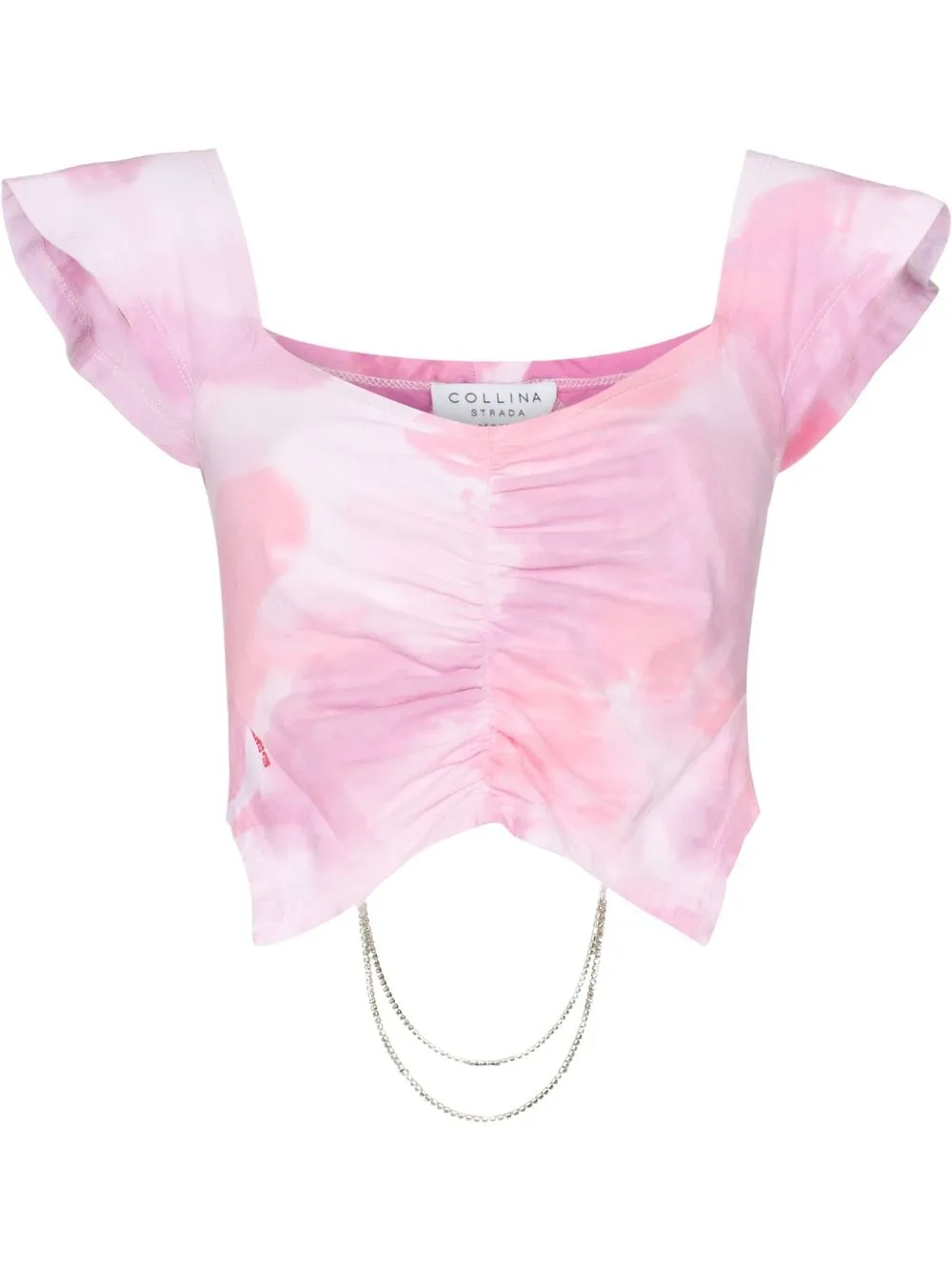 

Collina Strada Regina camouflage-print crop top - Pink