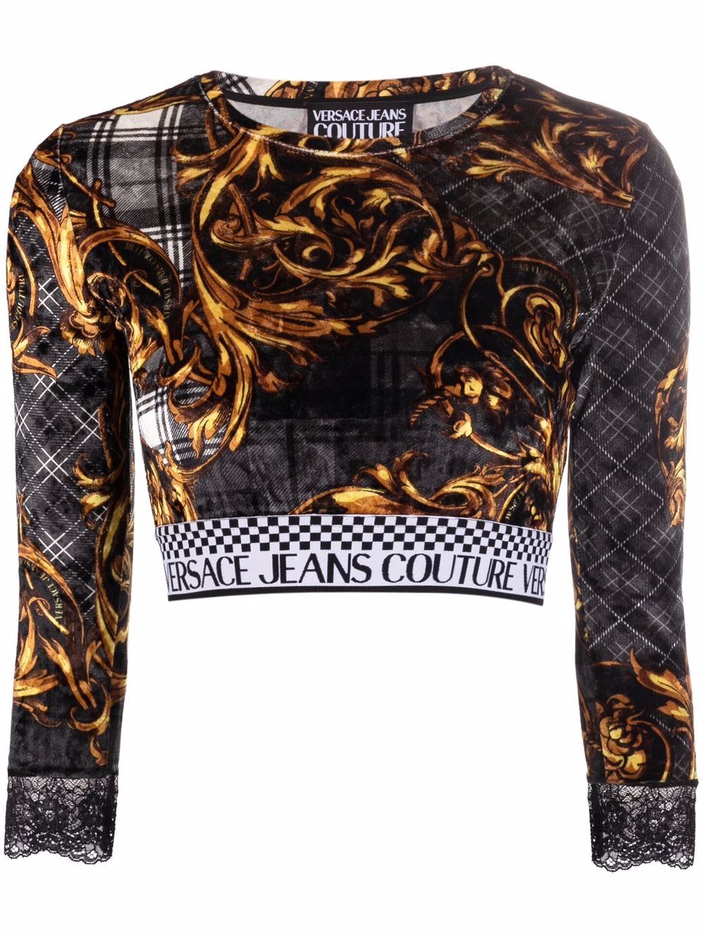 фото Versace jeans couture укороченный топ с принтом baroque