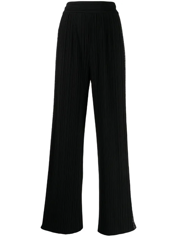 Giorgio Armani High-waisted Pleated Trousers in Black
