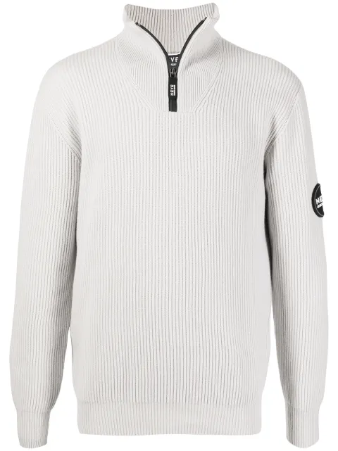 Giorgio Armani zip-front funnel neck jumper