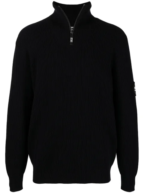 Giorgio Armani logo-patch funnel neck sweater
