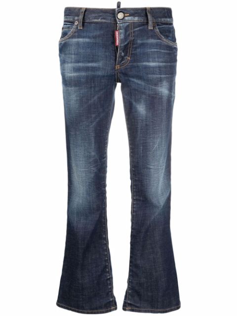 DSQUARED2 bleach-effect distressed kick-flare cropped jeans Women