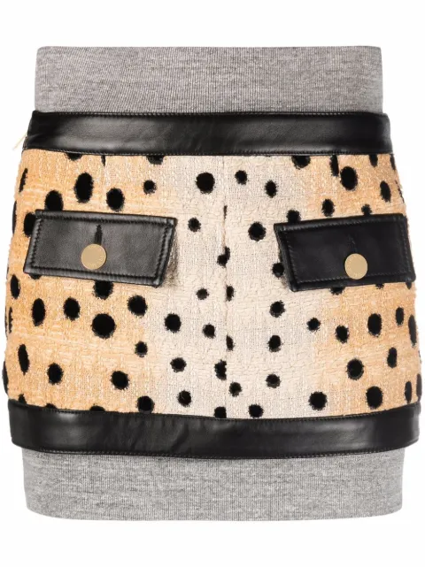 DSQUARED2 minijupe à empiècements léopard