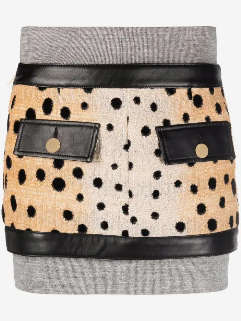 DSQUARED2 leopard-panelled mini skirt