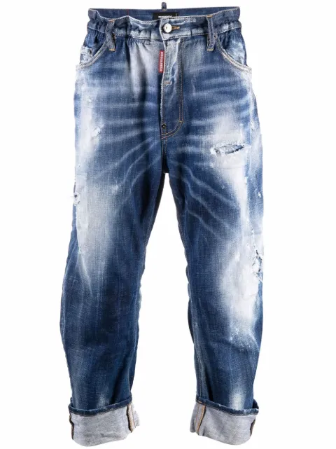 Dsquared2 جينز قصير بتأثير ممزق