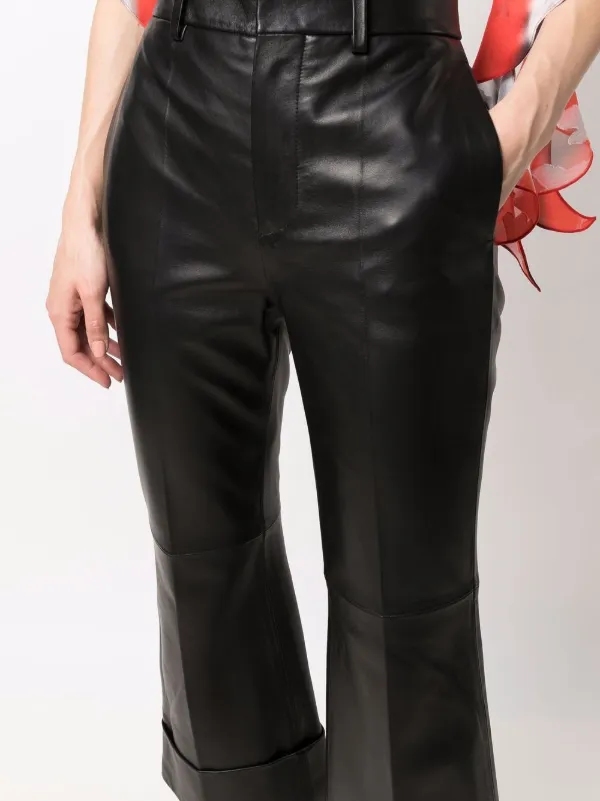 cropped leather trousers