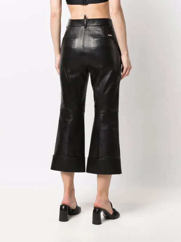 cropped leather trousers