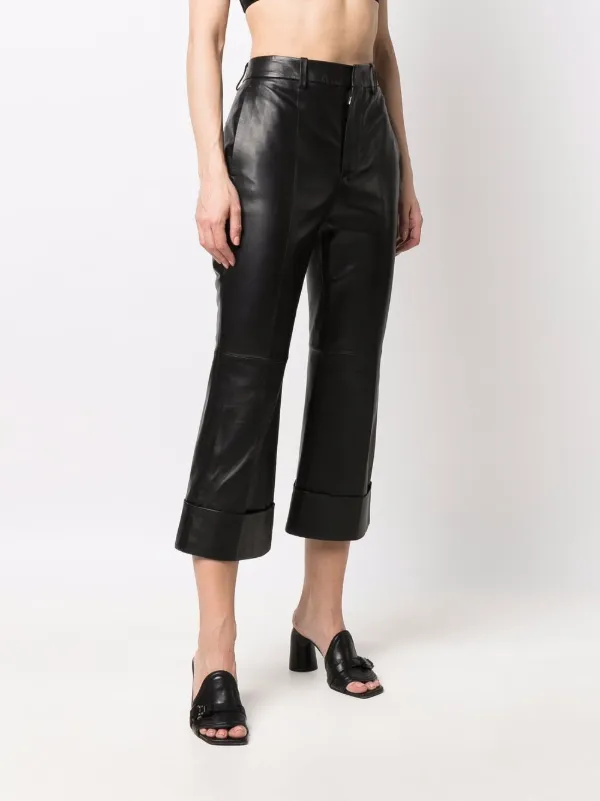 cropped leather trousers