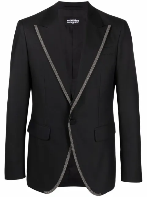 DSQUARED2 contrast-trim single-breasted blazer