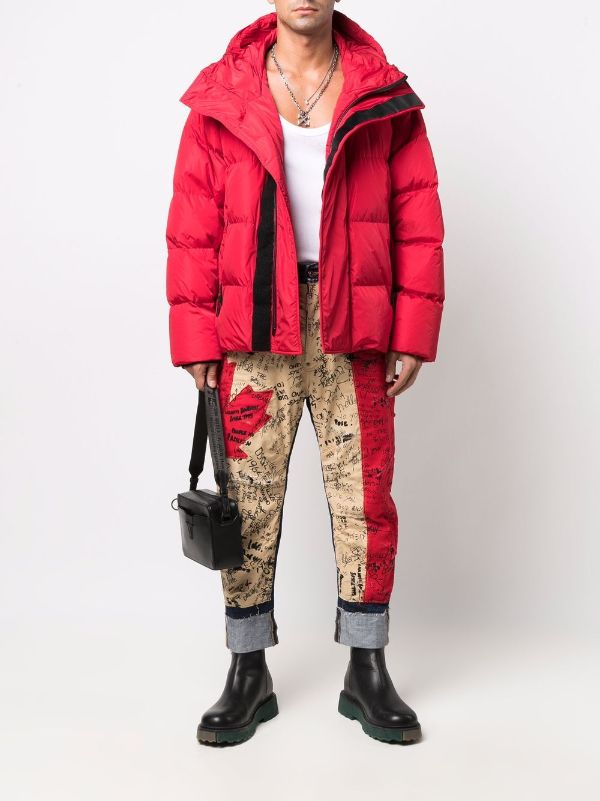 Mens red puffa clearance jacket