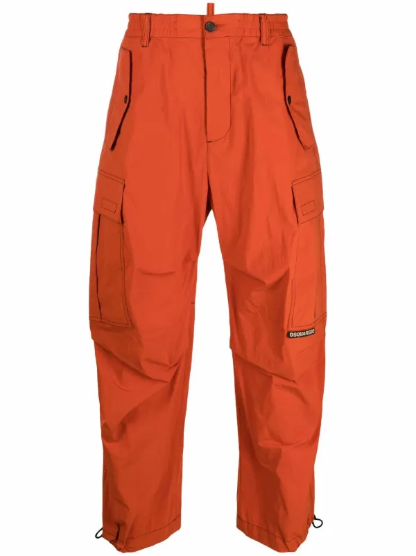 Shop Dsquared2 loose-fit cargo trousers 