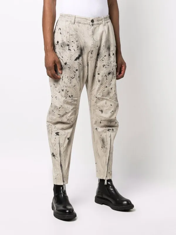 Dsquared2 paint splatter cargo trousers 