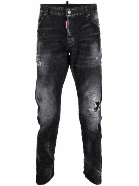 Dsquared2 faded distressed slim-fit jeans