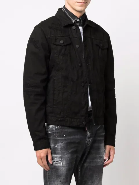 Dsquared2 black Icon logo denim jacket 
