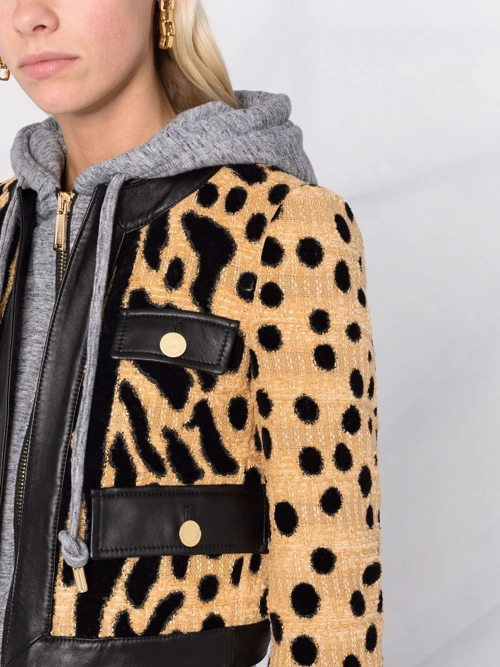 Leopard print outlet aviator jacket