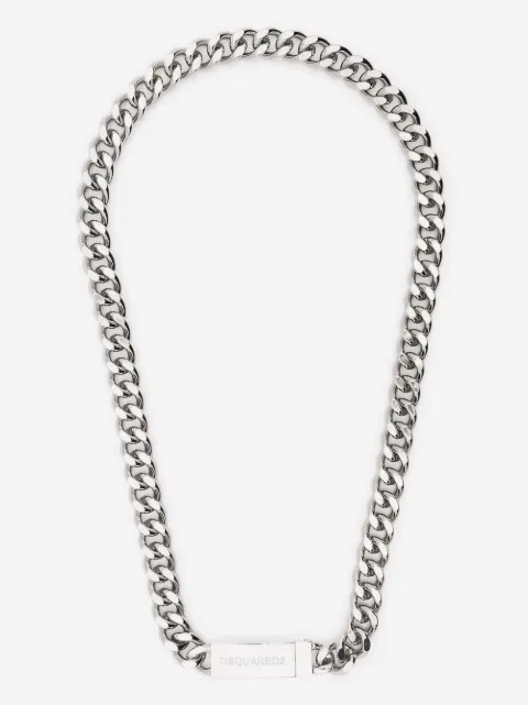 DSQUARED2 logo-plaque chain necklace