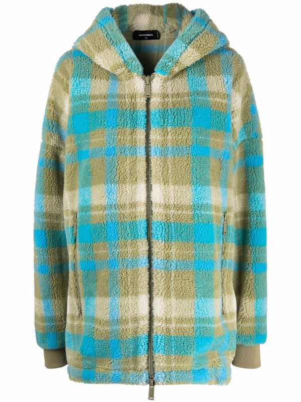 checked fleece jacket womens