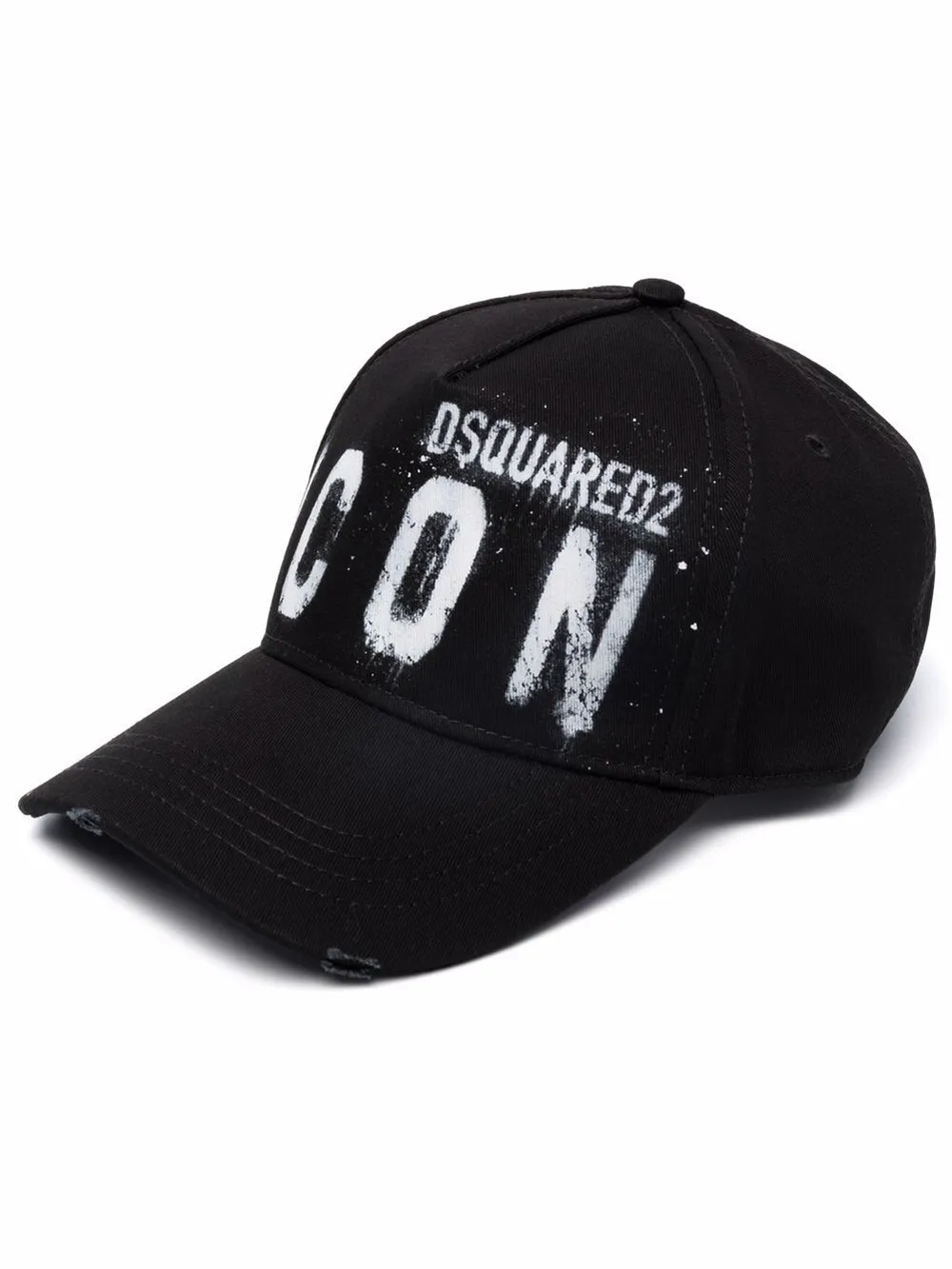 distressed-effect Icon-print cap 