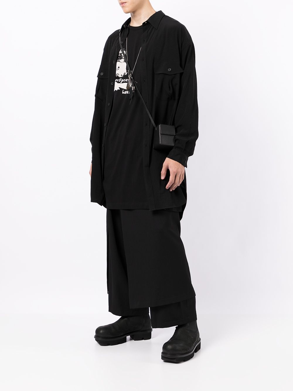 фото Yohji yamamoto шерстяные брюки с многослойным эффектом