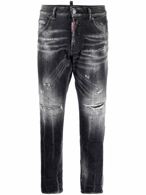 DSQUARED2 paint splattered cropped jeans Women