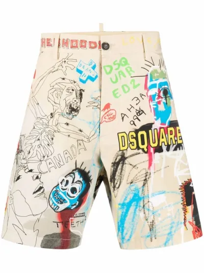 scribble logo-print chino shorts 