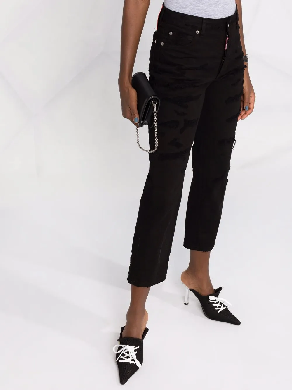 фото Dsquared2 прямые джинсы с прорезями