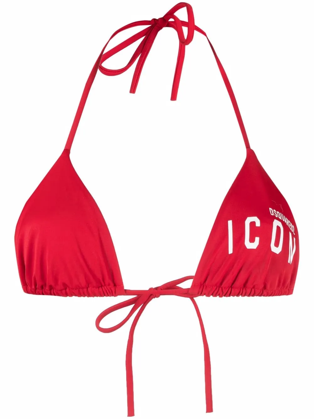 

Dsquared2 top de bikini con logo estampado - Rojo