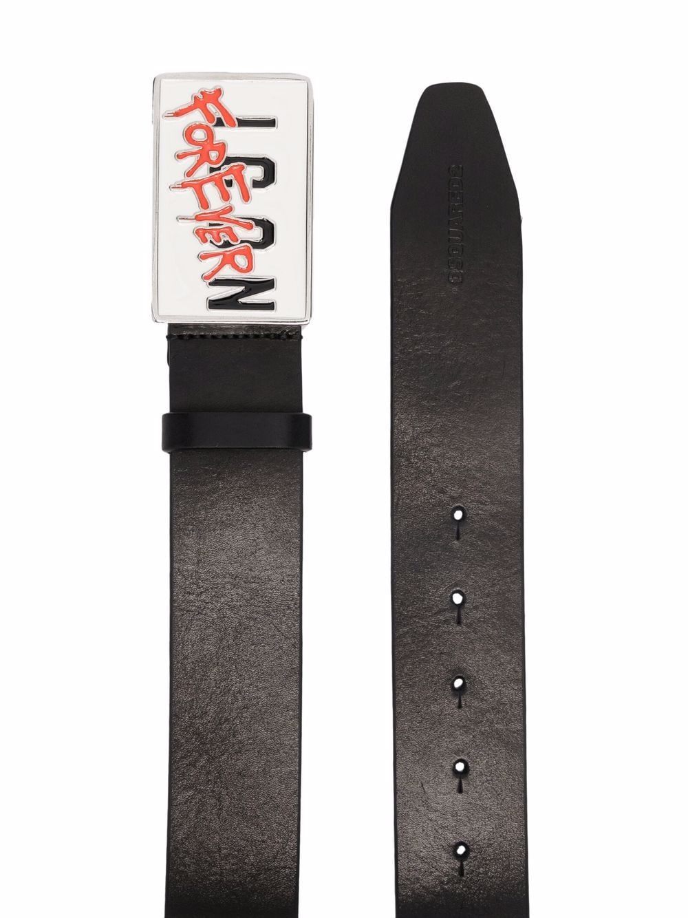 Image 2 of DSQUARED2 logo-plaque leather belt