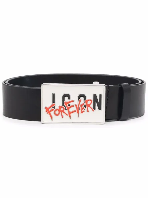 DSQUARED2 logo-plaque leather belt Men