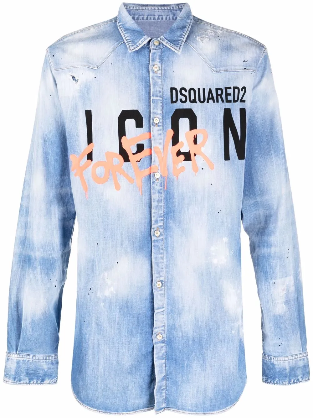 

Dsquared2 camisa con estampado de grafiti - Azul