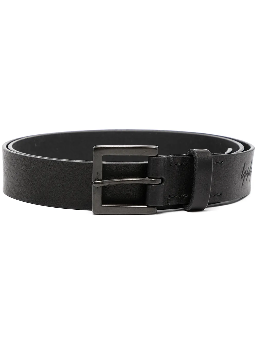 

Yohji Yamamoto cracked calf leather belt - Black