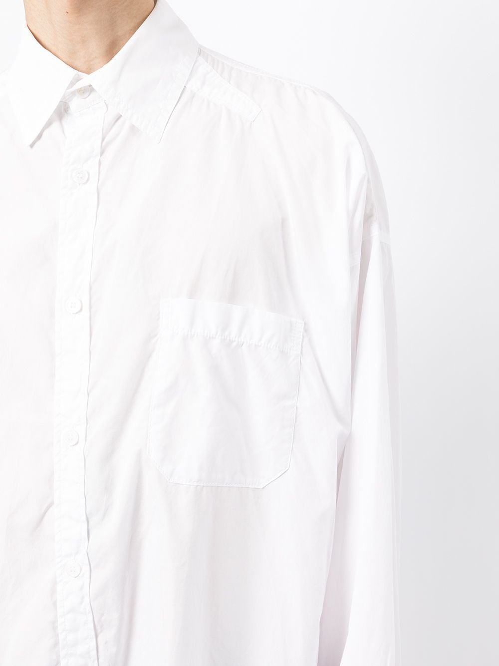 Shop Yohji Yamamoto Long-length Crease-effect Shirt In Weiss