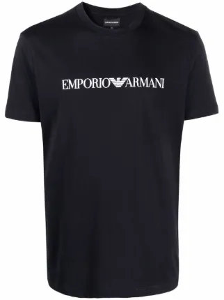 Emporio Armani logo-print T-shirt | Blue | FARFETCH