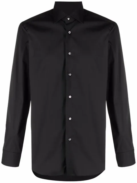 Barba long-sleeve poplin shirt