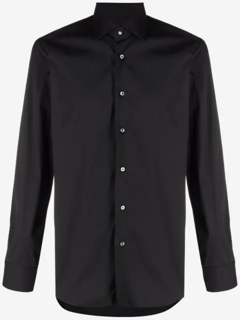 Barba long-sleeve poplin shirt