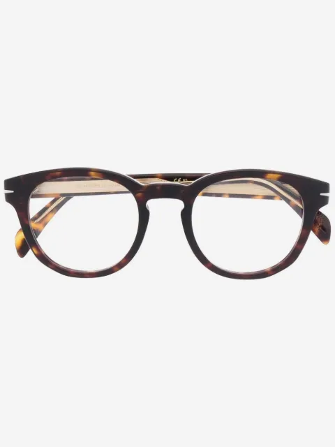 Eyewear by David Beckham tortoiseshell round-frame glasses 
