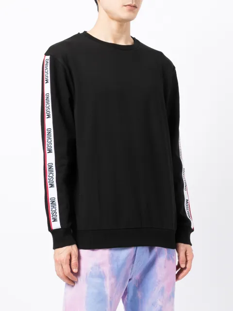 moschino tape crew neck sweatshirt