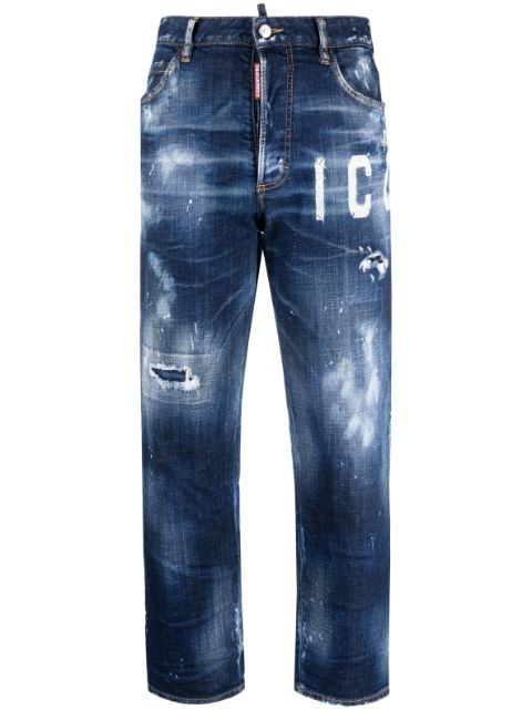 DSQUARED2 logo-print distressed skinny jeans Women