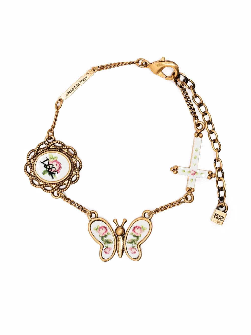 

Dsquared2 pulsera de cadena con dijes - Dorado