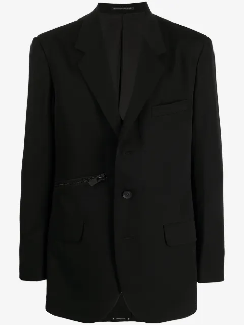 Yohji Yamamoto zip-detail cotton blazer