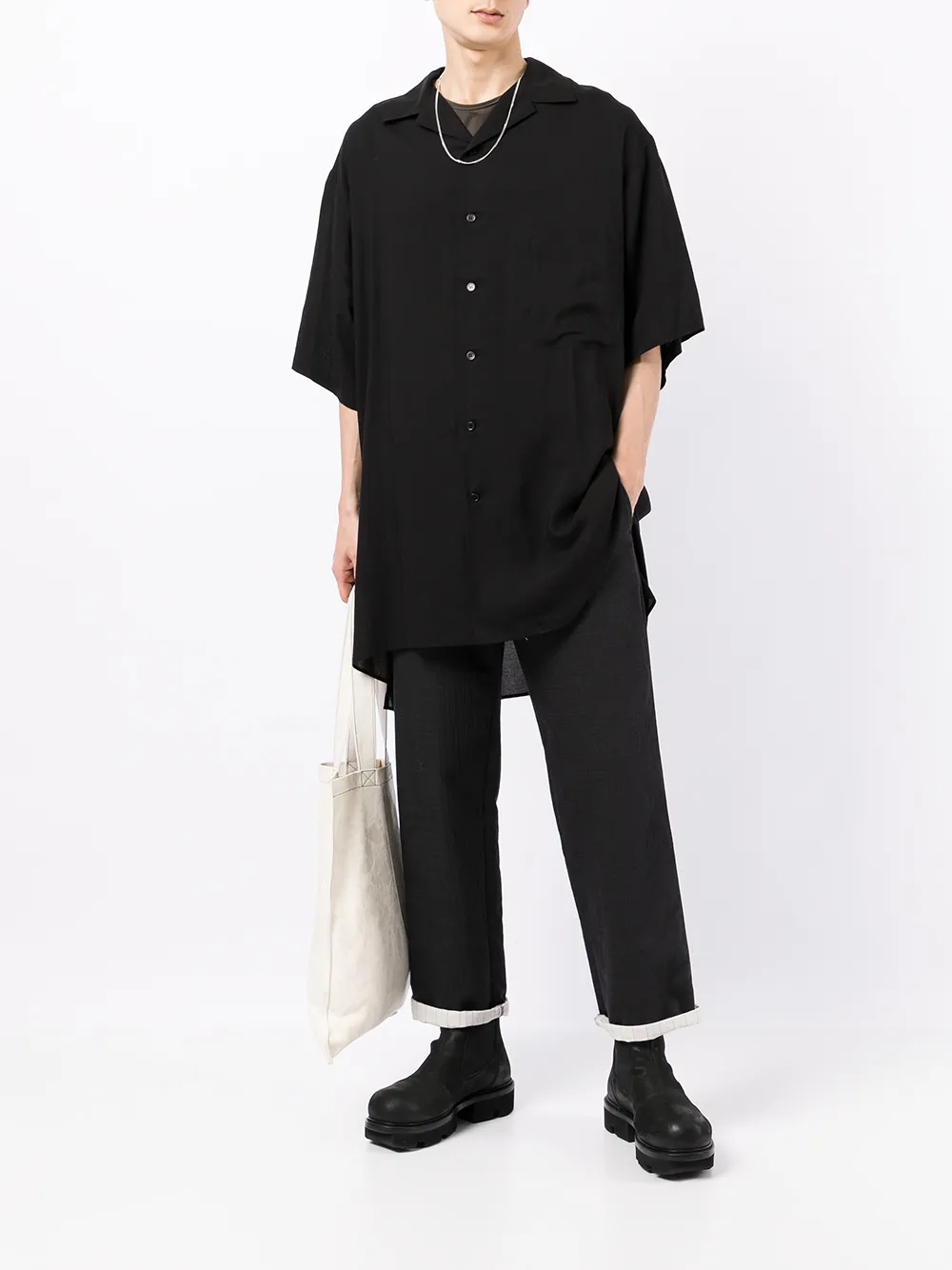 фото Yohji yamamoto рубашка с короткими рукавами