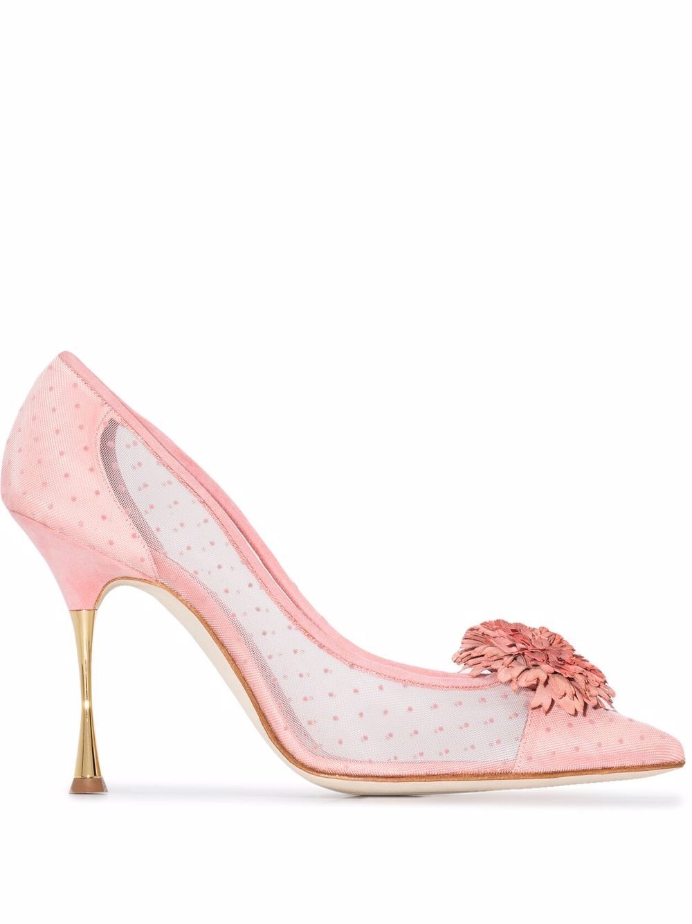 

Manolo Blahnik Sohemias mesh polka dot 105mm pumps - Pink