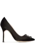 Manolo Blahnik 105mm Hangisi satin pumps - Black