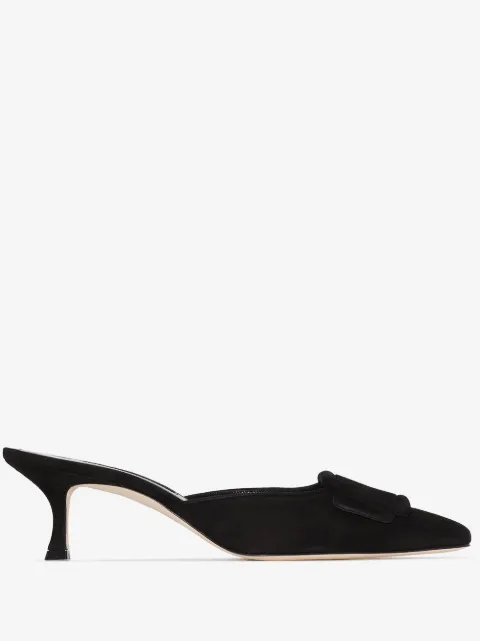 Manolo Blahnik Maysale 50mm suede mules