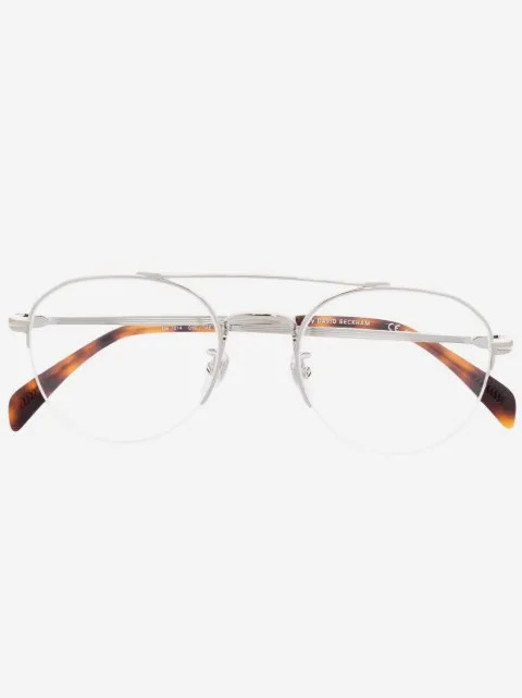 Eyewear by David Beckham tortoiseshell-effect pilot-frame glasses