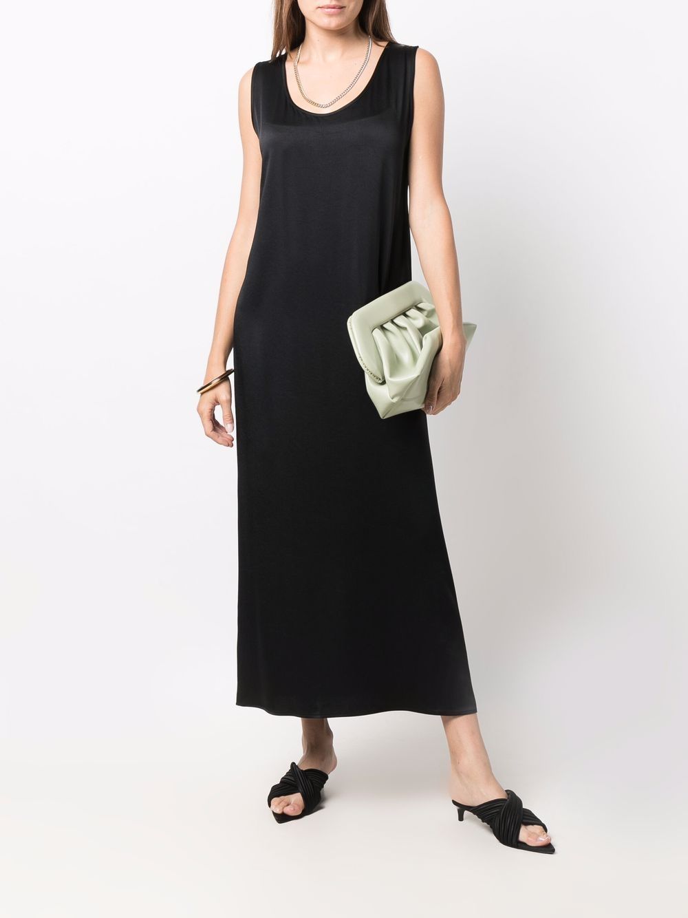 12 STOREEZ Maxi-jurk met ronde hals - Zwart