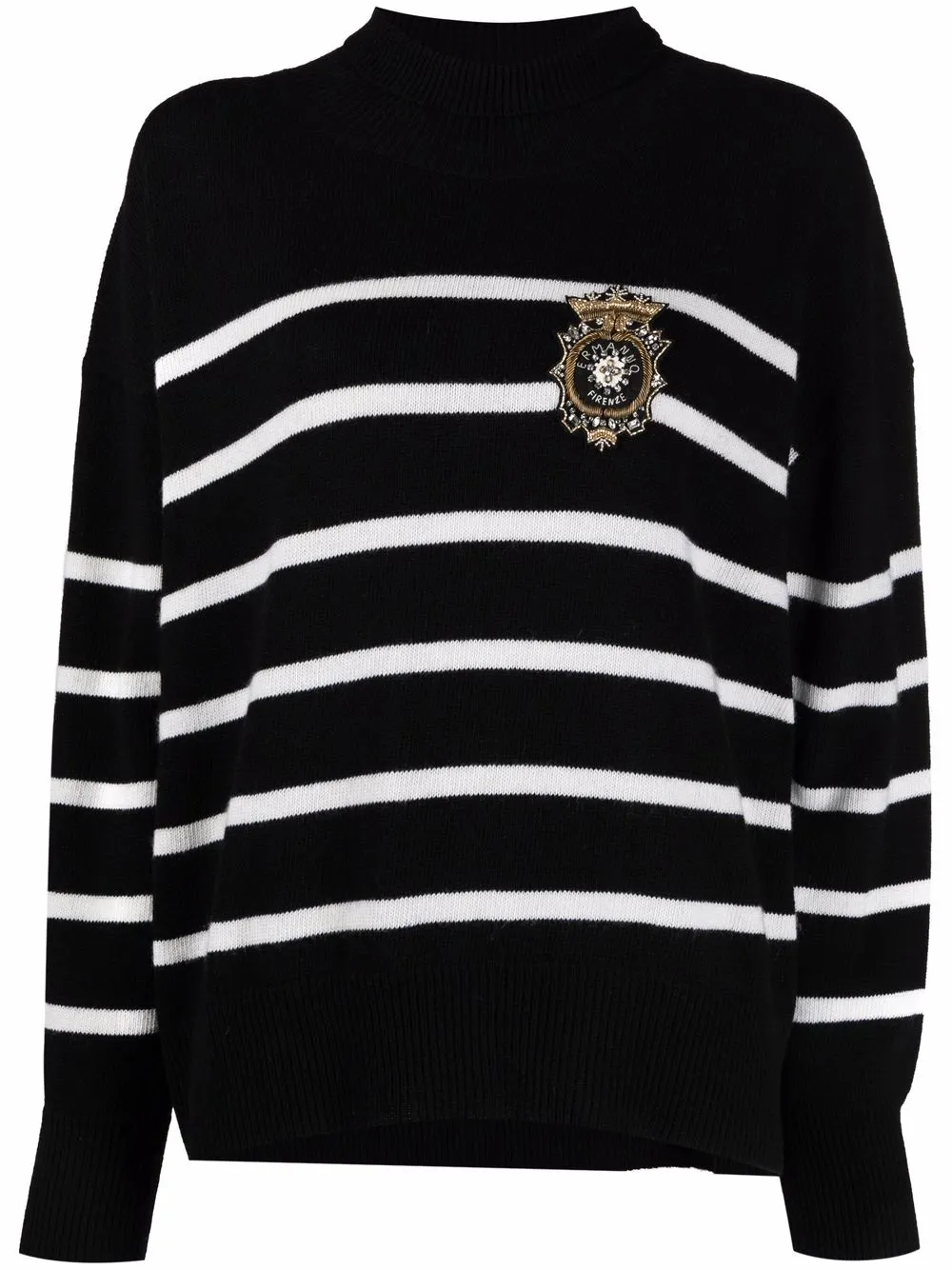 Ermanno Ermanno logo-patch striped jumper